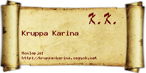 Kruppa Karina névjegykártya